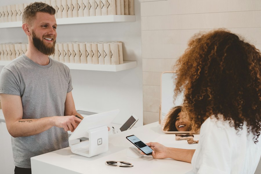 A customer paying online with a bank card